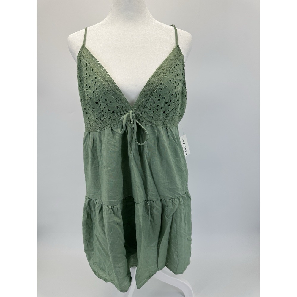 Your FavoriteYour Favorite Eyelet Babydoll Mini Dress, Pacsun Size XL - Picture 1 of 7
